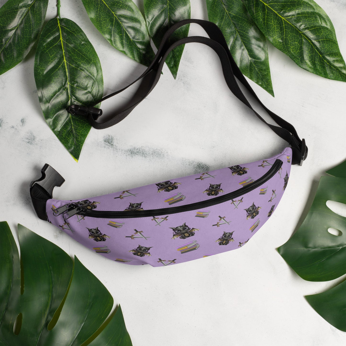 Book Dragon Patterned Fanny Pack