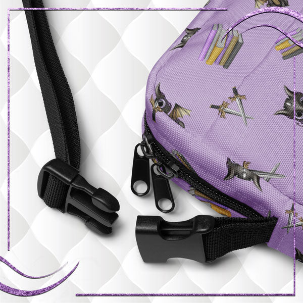 Book Dragon Patterned Utility Crossbody Bag