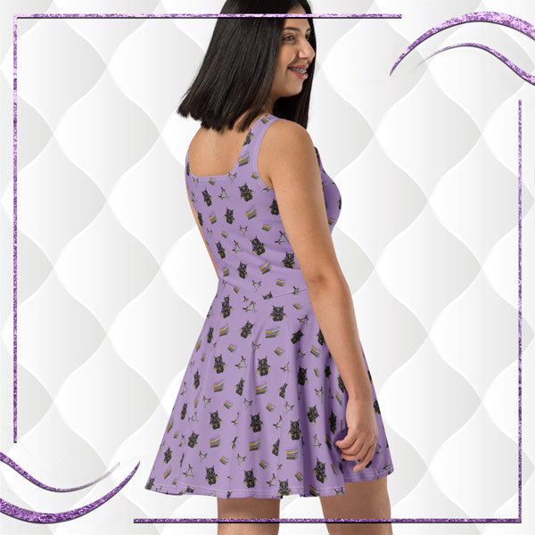 Book Dragon Patterned Skater Dress