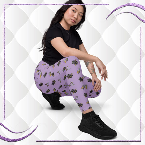 Book Dragon Patterned Leggings with Pockets