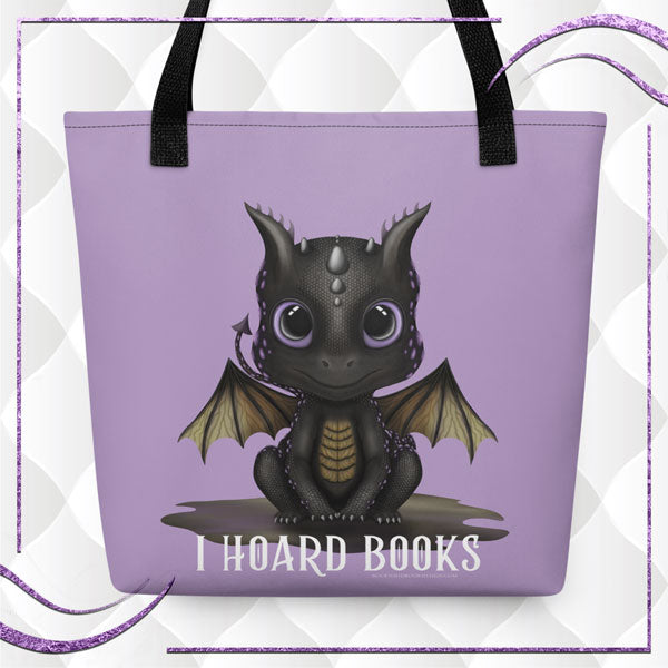 I Hoard Books Dragon Tote Bag