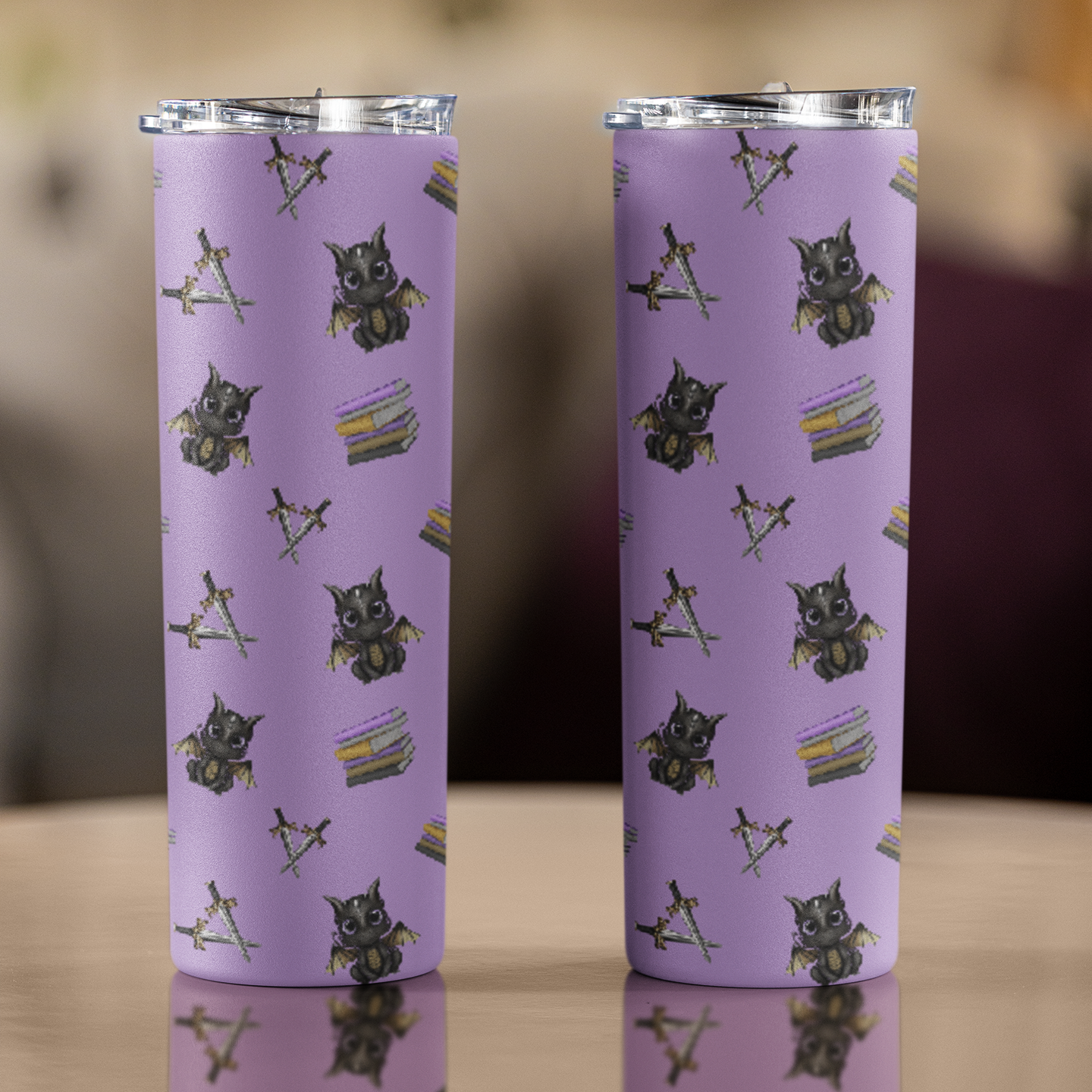 Book Dragon Patterned 20 oz Tumbler