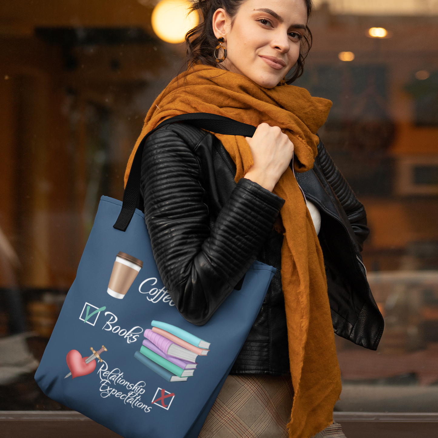Coffee, Books, Relationship Expectations Tote Bag