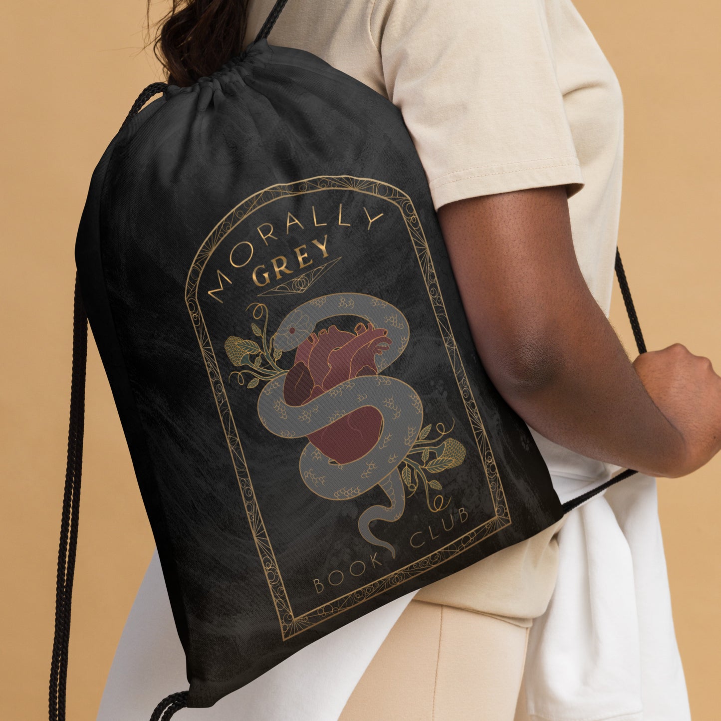 Morally Grey Book Club Drawstring Bag