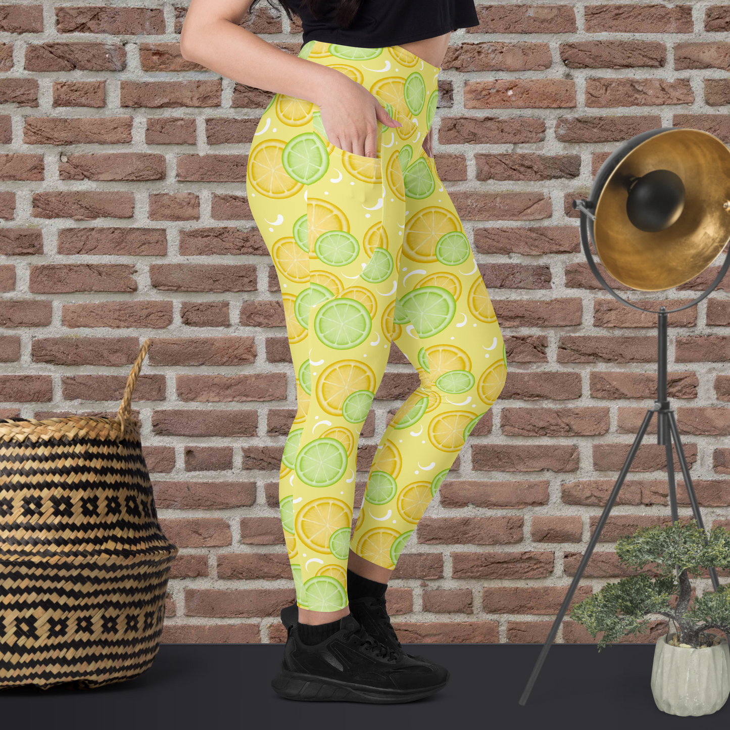 Lemon Lime Leggings with Pockets