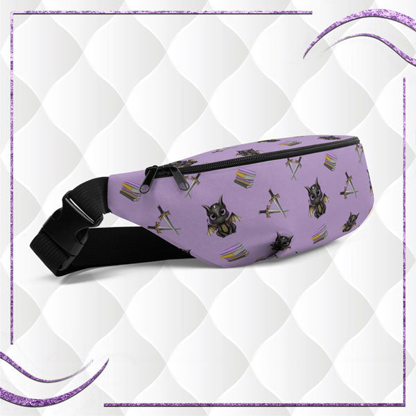 Book Dragon Patterned Fanny Pack