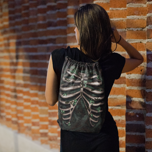 Rib Cage Drawstring bag