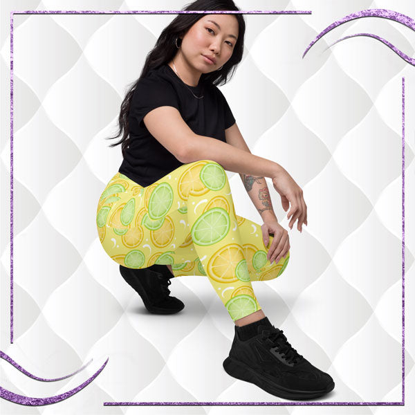 Lemon Lime Leggings with Pockets