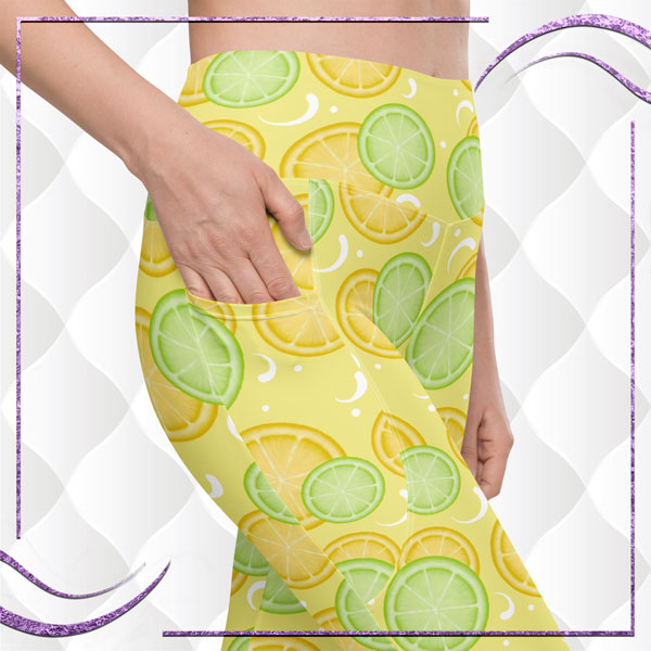 Lemon Lime Leggings with Pockets