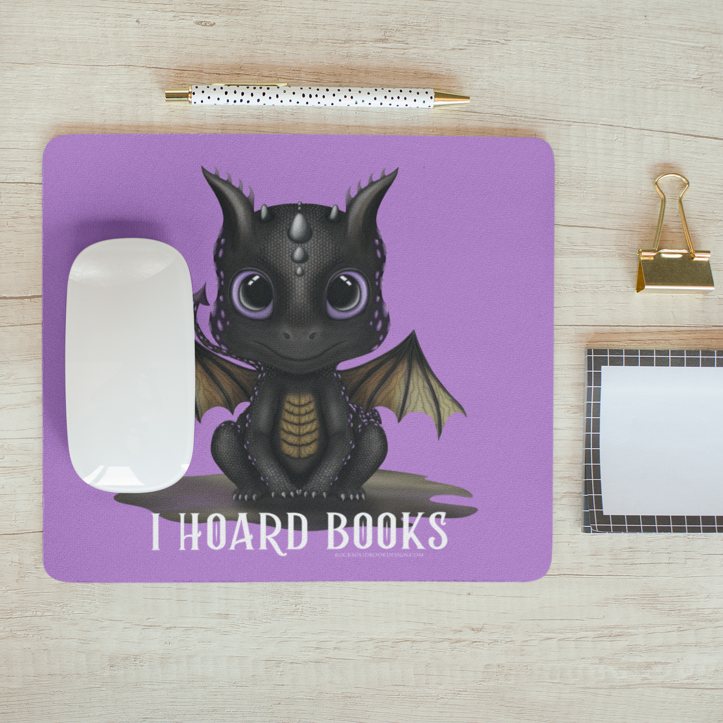 I Hoard Books Dragon Mouse Pad