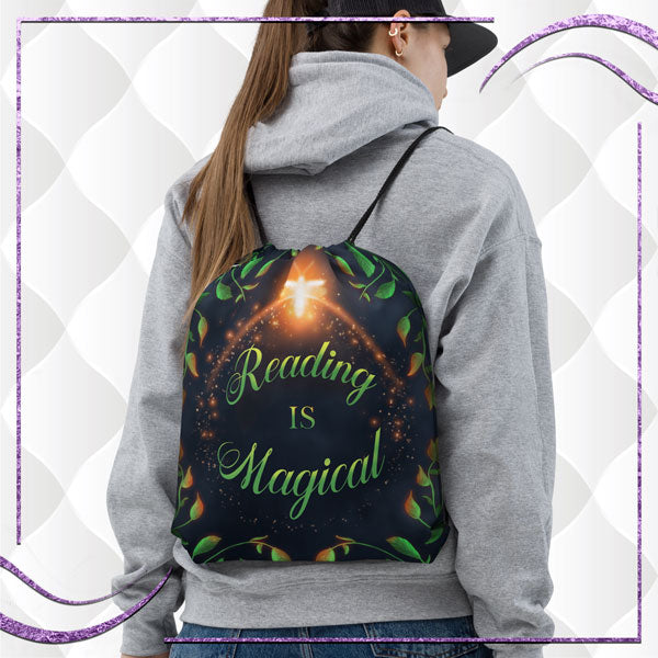 Reading is Magical Drawstring Bag