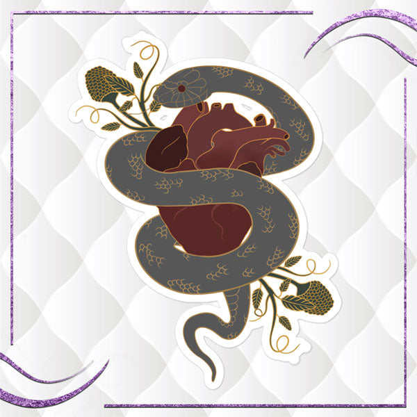 Snake & Heart Sticker