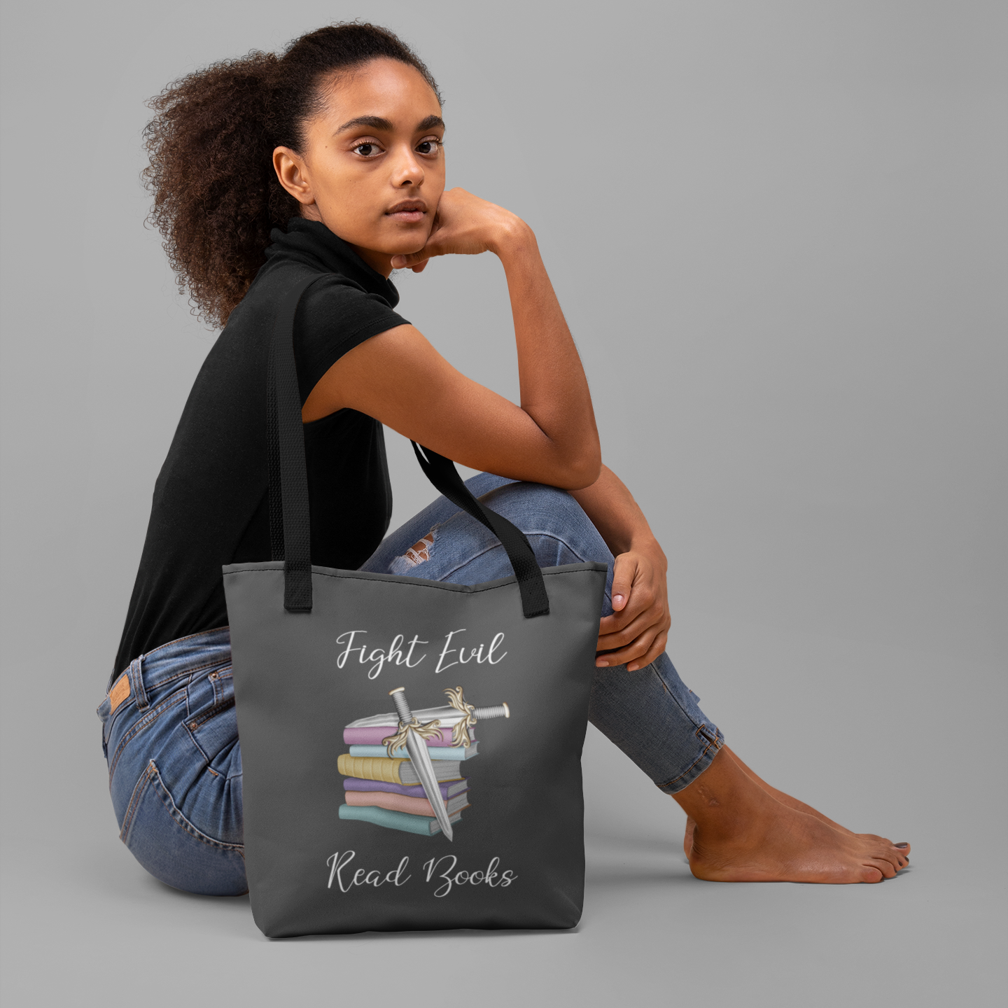 Fight Evil Read Books Tote